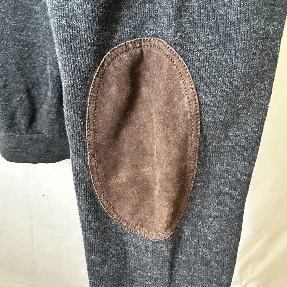 Polo Ralph Lauren Men's Charcoal Gray Shawl Collar Elbow Pads Sweater Size XL